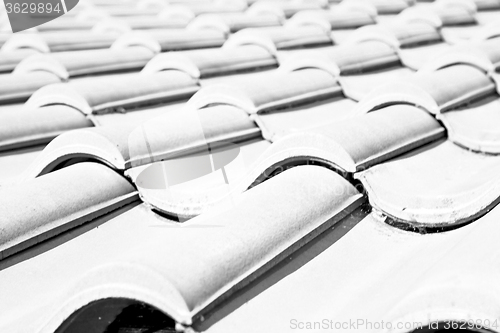 Image of old roof in italy the line and texture of diagonal architecture