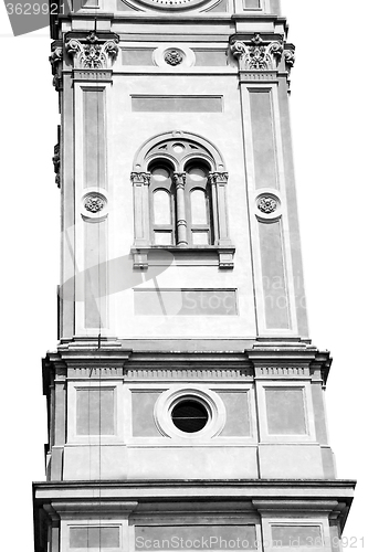 Image of  building  clock tower in italy europe old  stone and bell
