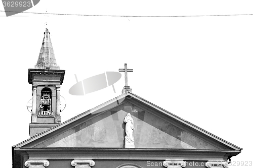 Image of  building  clock tower in italy europe old  stone and bell