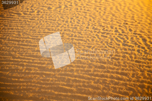 Image of africa the brown sand   in   sahara morocco desert line