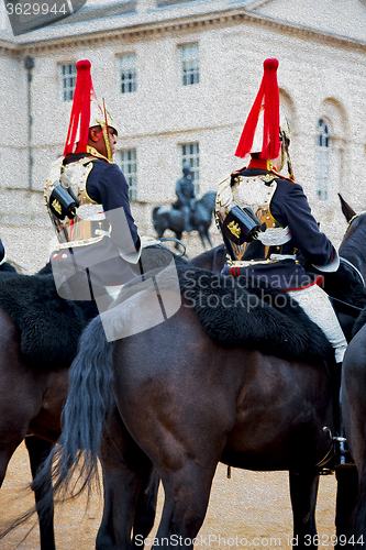 Image of in london england horse and cavalry for    the queen