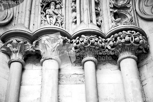 Image of england  historic   marble and statue in old city of london 