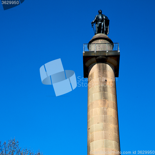 Image of historic   marble and statue in old city of london england