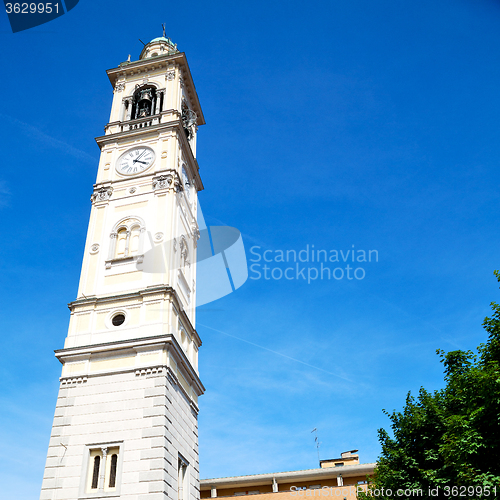 Image of  building  clock tower in italy europe old  stone and bell