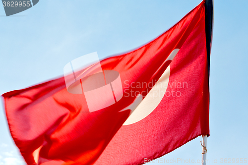 Image of tunisia  waving flag in the blue sky  colour   wave