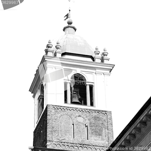 Image of  building  clock tower in italy europe old  stone and bell