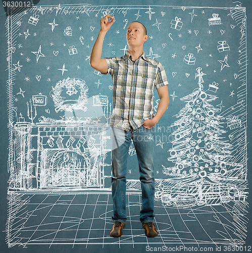 Image of Man Looking For Christmas Gifts