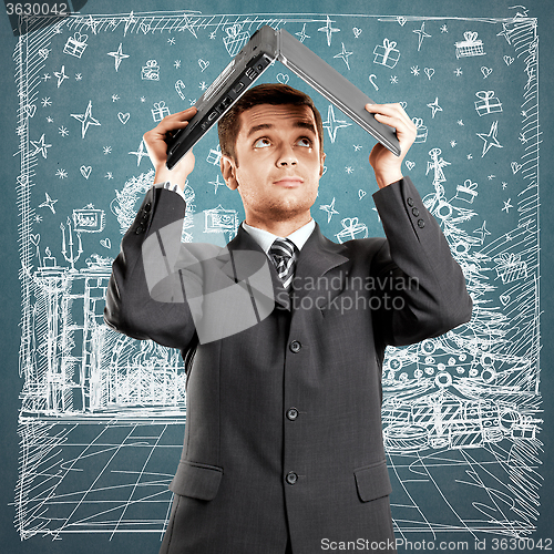 Image of Man Looking For Christmas Gifts