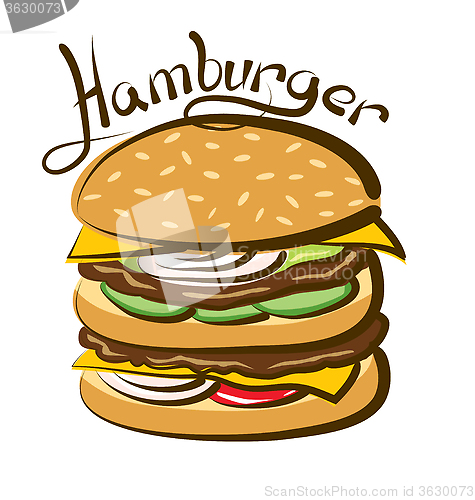 Image of Vector Big Hamburger