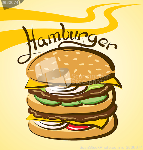 Image of Vector Big Hamburger