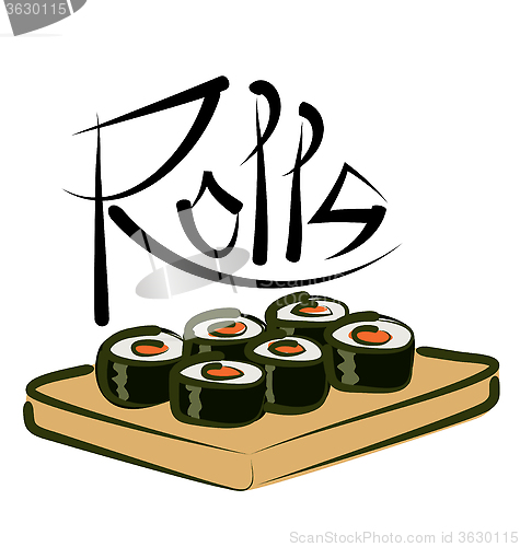 Image of Vector Sushi Rolls