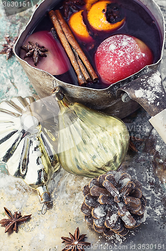 Image of Mulled wine in the old style pot