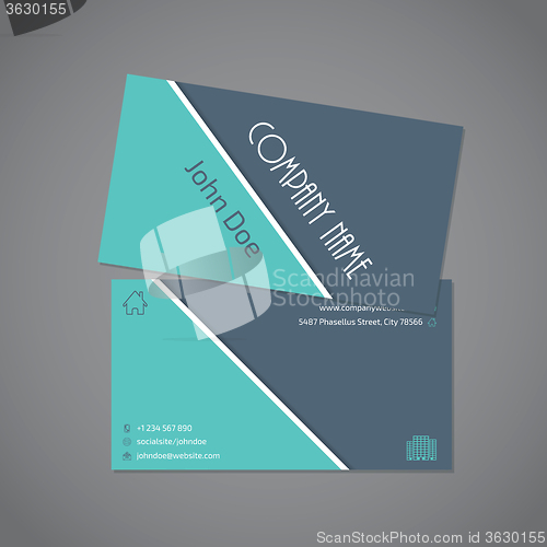 Image of Gray turquoise business card template