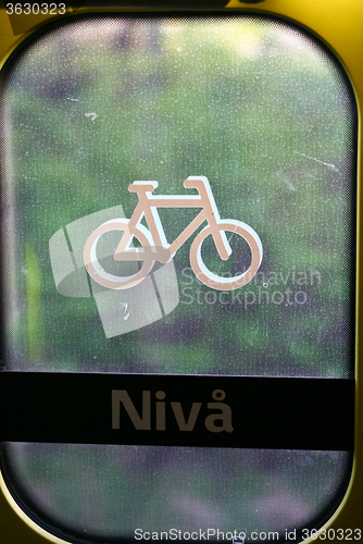 Image of Bike sign in a train