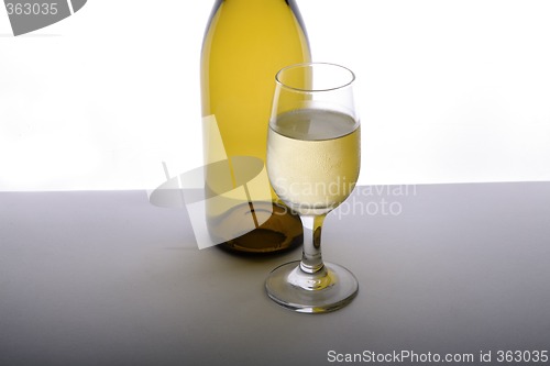 Image of White Wine and Glass