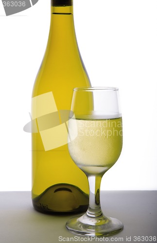 Image of White Wine and Glass