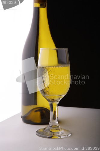 Image of White Wine and Glass