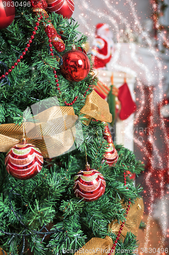 Image of Christmas tree closeup