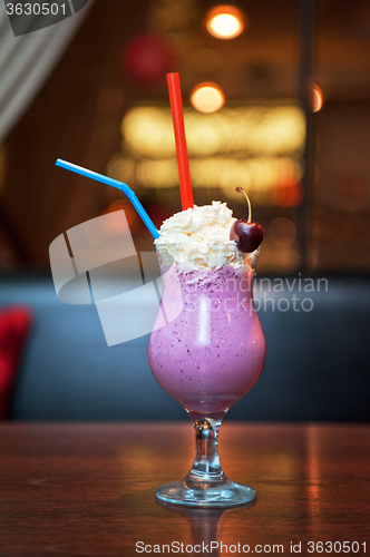 Image of Cherry milkshake with fruits