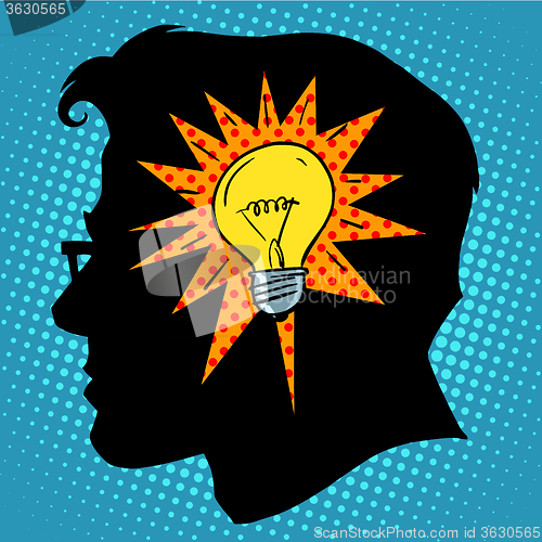 Image of Business concept idea light bulb head