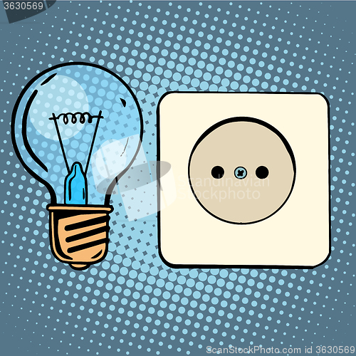 Image of Electricity light bulb and socket