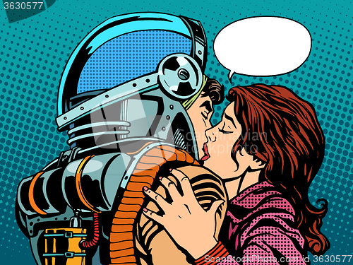 Image of Star kiss the wife of an astronaut