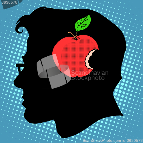 Image of Bitten Apple in mind a business concept knowledge