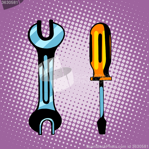 Image of Tools screwdriver and wrench