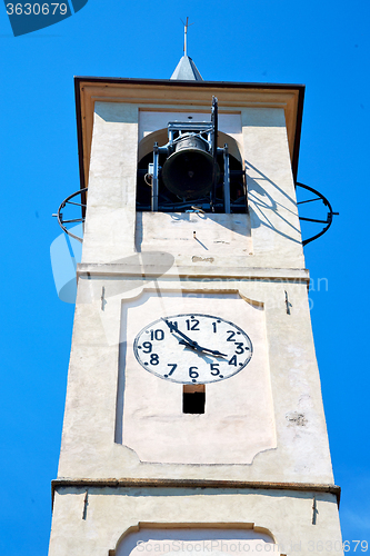 Image of monument  clock tower in italy europe old  stone  