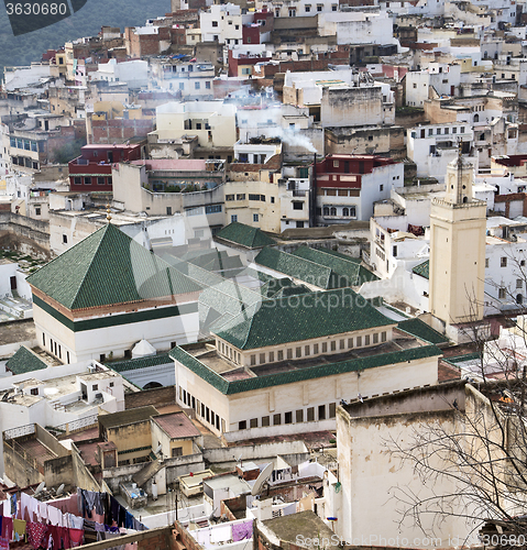 Image of constructions from high in the     village    morocco africa fie