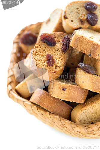 Image of Crackers with raisins close-up.