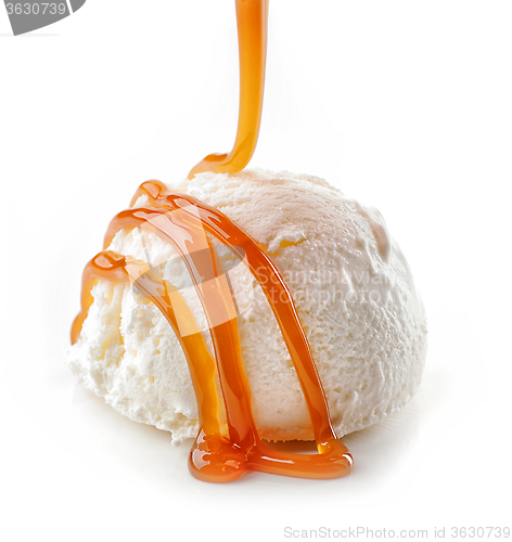 Image of Ice cream with caramel sauce