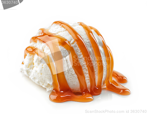 Image of Ice cream with caramel sauce