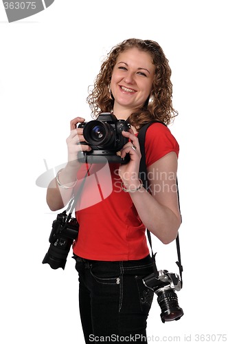 Image of Smiley girl photographer