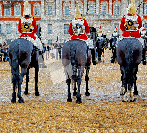 Image of in london england horse and cavalry for    the queen