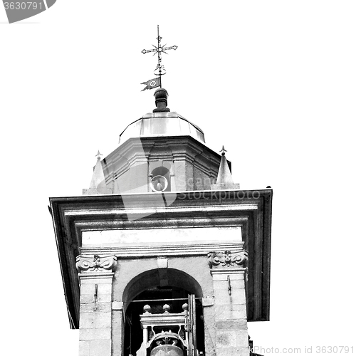 Image of monument  clock tower in italy europe old  stone and bell