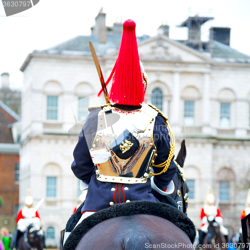 Image of in london england horse and cavalry for    the queen