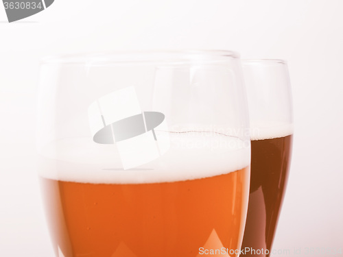 Image of Retro looking Two glasses of German beer