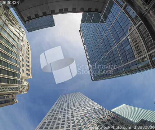 Image of Canary Wharf skyline in London