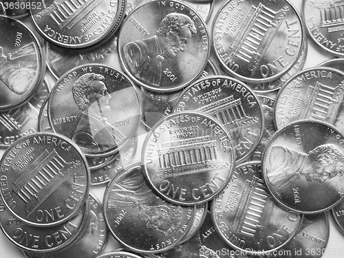 Image of Black and white Dollar coins background