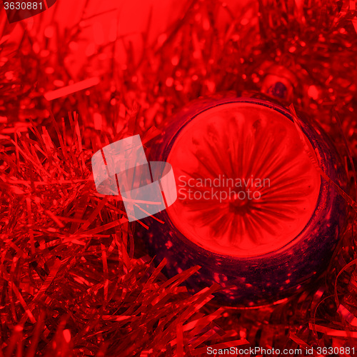 Image of Christmas bauble and tinsel