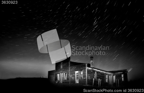 Image of Star Trails Night Photography Abandoned Building