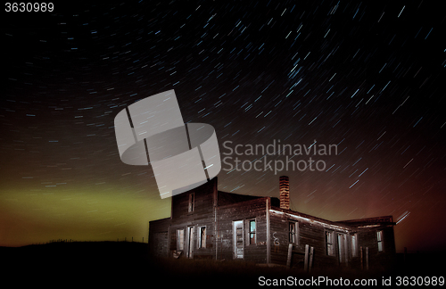 Image of Star Trails Night Photography Abandoned Building