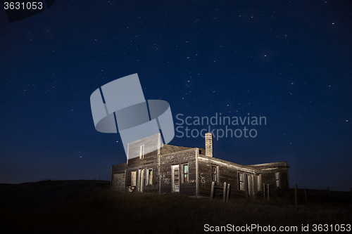 Image of Star Trails Night Photography Abandoned Building