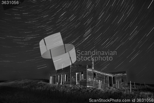 Image of Star Trails Night Photography Abandoned Building