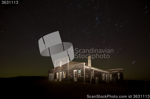 Image of Star Trails Night Photography Abandoned Building