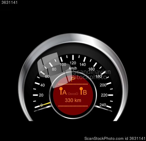 Image of Abstract vector illustration of metal speedometer