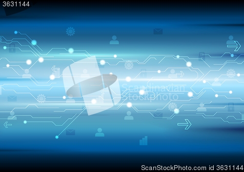 Image of Blue tech abstract background with circuit board