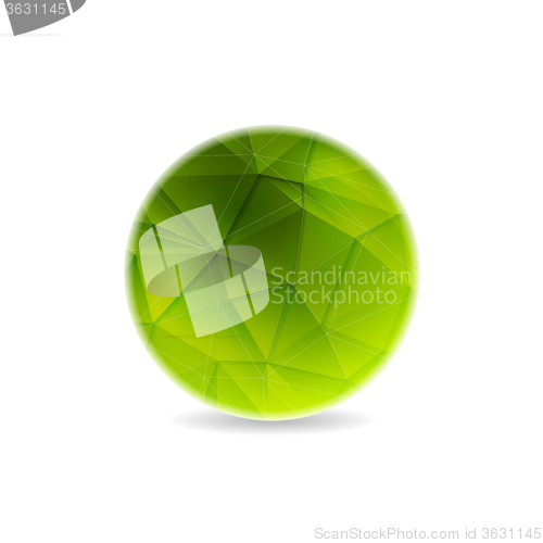 Image of Green polygonal round sphere design