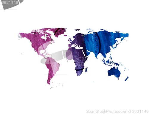Image of Bright tech watercolor world map